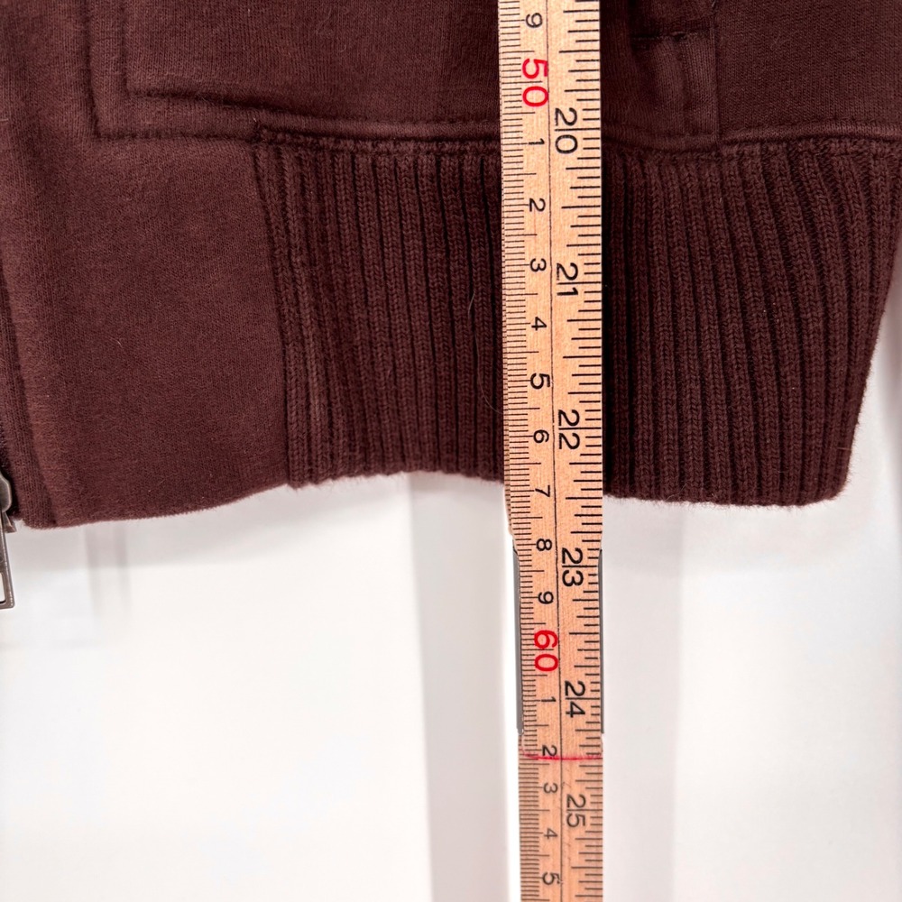 Roots Canada Full Zip Track Jacket Sz S Brown Retro Y2K Stretch Knit Thumb Holes - Picture 13 of 14